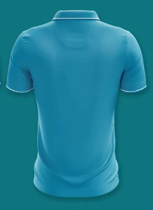 Cotton Polo with Tipping — back