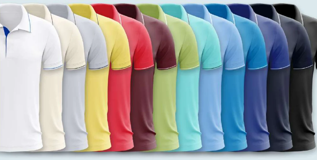 Cotton Polo with Tipping colour range