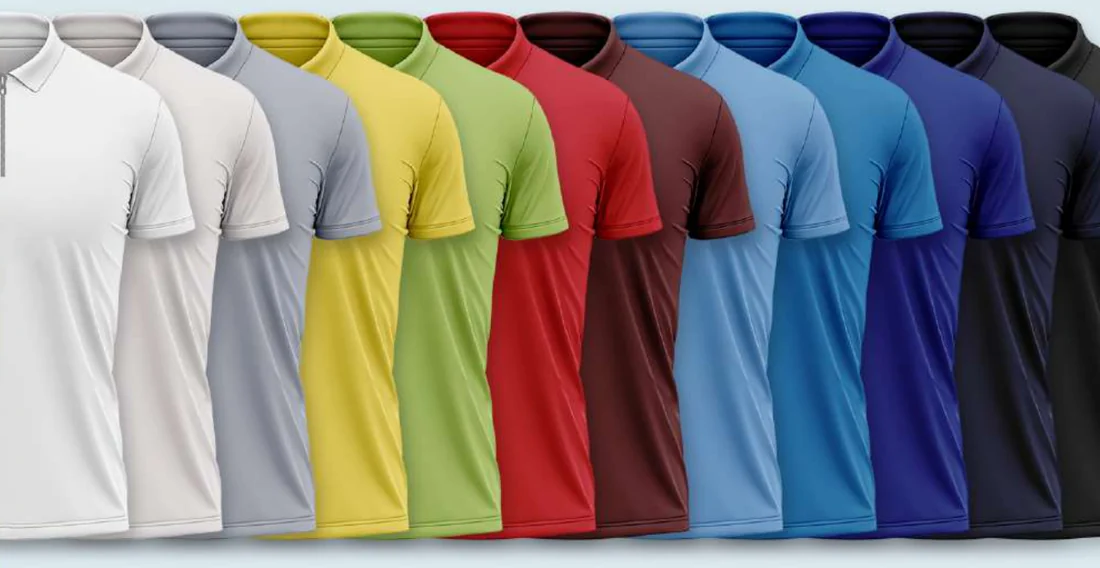 Polyester Polo Zipper colour range