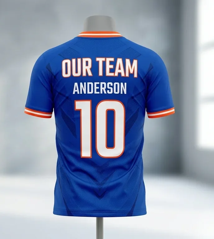 Football jersey, front and back, with player name and number — back